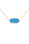 Kendra Scott Elisa Pendant Necklace In Cobalt Drusy/ Gold