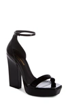 Saint Laurent Debbie Platform Ankle Strap Sandal In Black