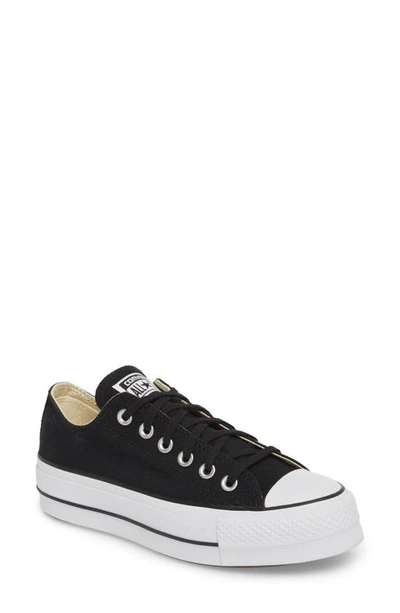 Converse Ctas Lift Clean Ox Sneakers In Black/ White/ White