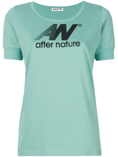 Aalto Cotton Aftern Nature T-shirt In Green