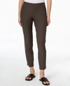 Eileen Fisher Stretch Crepe Slim Ankle Pants In Rye