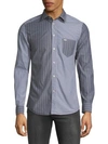 DIESEL Surfers Mixed Stripe Button-Down Shirt,0400096983306
