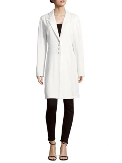 St John Casual Long Jacket In Bright White