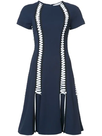 Jonathan Simkhai Dress With Lace-up Detailing In Blue
