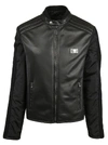 DOLCE & GABBANA LOGO PLAQUE LEATHER JACKET,G9IS6T FUL8QN0000
