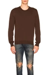 MAISON MARGIELA MAISON MARGIELA ELBOW PATCHES SWEATER IN BROWN,S30HB0004 S16312