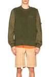 SACAI SACAI SPORT KNIT PULLOVER IN GREEN,18 01575M