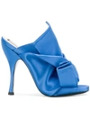 N°21 Knotted Satin Mules In Blue