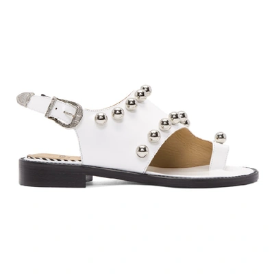 Toga Embellished Leather Slingback Sandals In White Polido