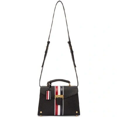 Thom Browne Mrs Thom Striped-detail Leather Bag In Black