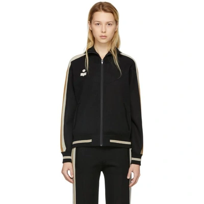 Isabel Marant Étoile Darcy Striped Stretch-knit Track Jacket In Black