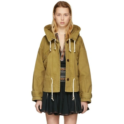 Isabel Marant Étoile Isabel Marant Etoile Brown Lagilly Short Cotton Trench Jacket In Beige