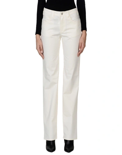 Armani Jeans Casual Trousers In Ivory