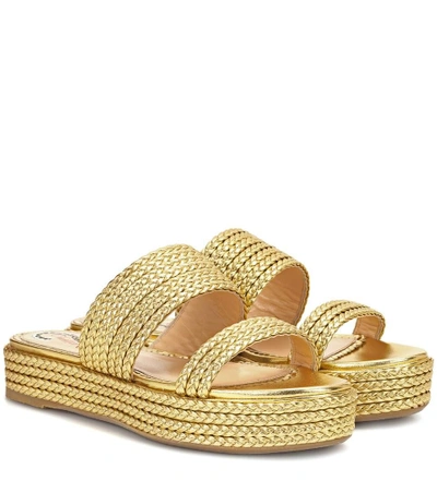Charlotte Olympia Hackney Leather Sandals In Gold