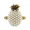 GUCCI Gold Small Pearl Pineapple Ring,503116 I11DR