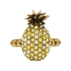 GUCCI GUCCI YELLOW SMALL CRYSTAL PINEAPPLE RING,504268 I4769