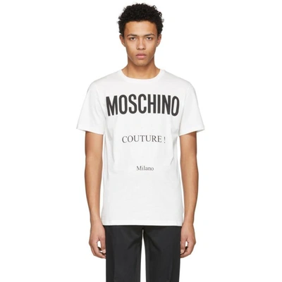 Moschino Couture Milano T-shirt In Fantasy Print White
