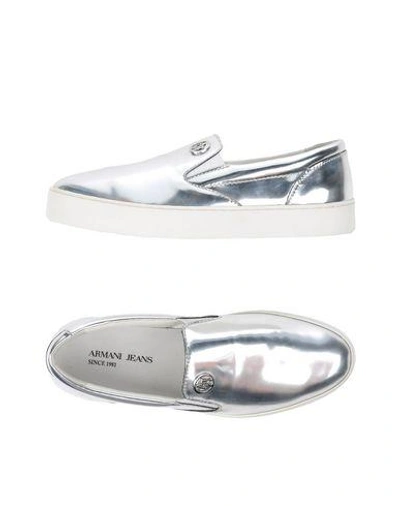 Armani Jeans Trainers In Silver