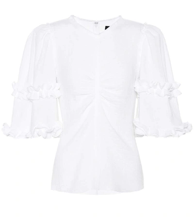 Isabel Marant Cleavon Ruffled Cotton Top In White