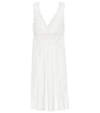 Isabel Marant Wilby Plunging Scalloped Sleeveless Cotton Dress In White
