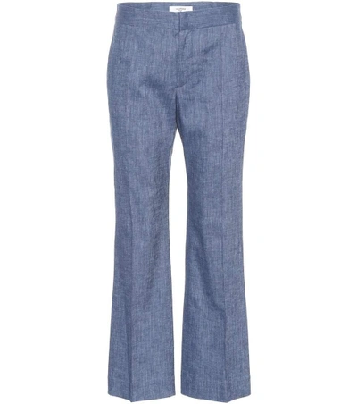 Isabel Marant Étoile Oxy Linen-blend Flared Trousers In Blue
