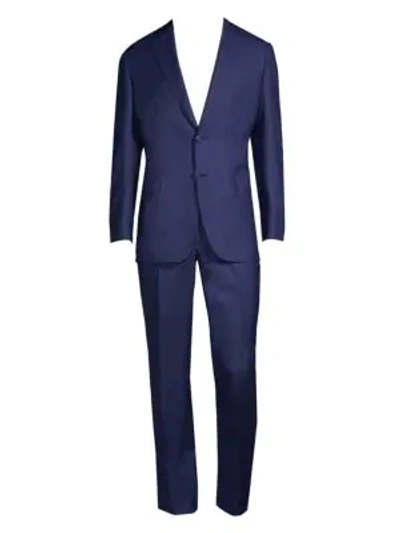 Brioni Tonal Pinstripe Wool Suit In Navy