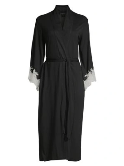 Natori Luxe Shangri-la Dressing Gown In Anthracite