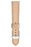 Michele 16mm Calfskin Leather Watch Strap In Tan