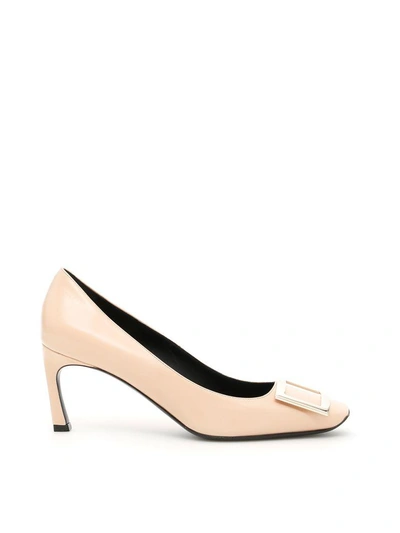 Roger Vivier 70mm Trompette Patent Leather Pumps In Nudebeige