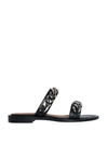 GIVENCHY BLACK LEATHER SANDALS,10410601