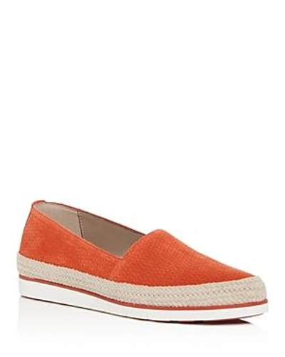 Donald J Pliner Women's Palm Embossed Suede Platform Espadrille Flats In Poppy Suede