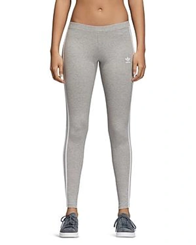 Adidas Originals Women's Originals Trefoil 3-stripes Leggings, Grey In Medium Grey Heather