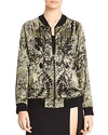 HAUTE HIPPIE CRYSTAL BALL BEADED PRINTED BOMBER JACKET,2WC040189P