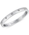 GUESS SILVER-TONE CRYSTAL HINGED BRACELET