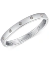 Guess Silver-tone Crystal Hinged Bracelet In Silver