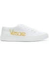 VERSACE EMBROIDERED LOGO SNEAKERS,DSR611DDNA5PR12644019