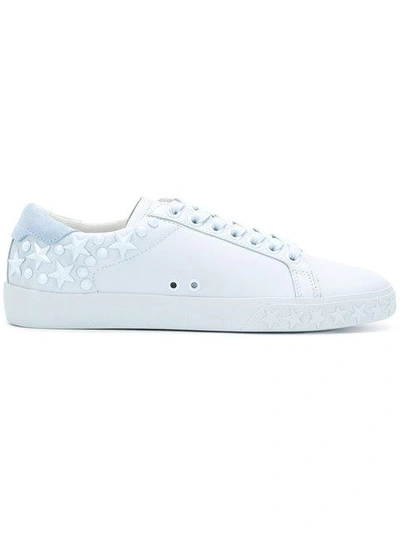 Ash Stars Leather Trainers In Ice Blue