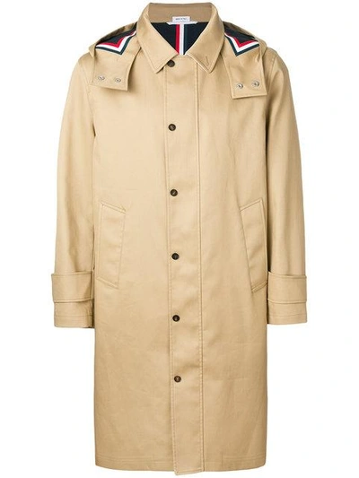 Thom Browne Detachable Hood Snap Front Parka (38”) In Mackintosh In Neutrals