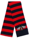 GUCCI GUCCI BEE STRIPED SCARF - BLUE,5009204G20612536540