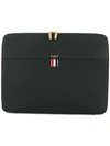 THOM BROWNE Zip Around Soft Document Wallet In Tumbled Calf Leather,MAC036A0239212524802