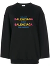 BALENCIAGA BALENCIAGA LOGO PRINTED SWEATSHIRT - BLACK,501980TYK1512503844
