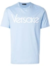Versace Logo-graphic Jersey T-shirt In Blue