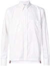 THOM BROWNE THOM BROWNE LONG SLEEVE BUTTON DOWN POINT COLLAR WITH MESH LINING IN RIPSTOP - WHITE,MJP048A0321512515203