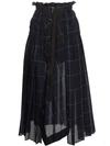 SACAI check pleated wrap midi skirt,0356512526153
