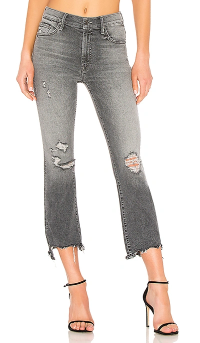 Mother Insider Crop Step-hem Distressed Jeans In Scene Of The Crime