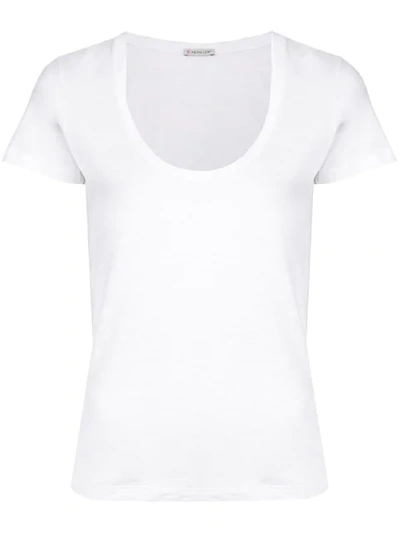 Moncler Classic Scoop Neck T In White
