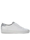 MICHAEL KORS IRVING WHITE LEATHER SNEAKER WITH SILVER GLITTER DETAILS,43S6IRFS1L-OPT-SILVE