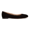 CHLOÉ CHLOE BLACK SUEDE LAUREN BALLERINA FLATS,CHC15U16001001