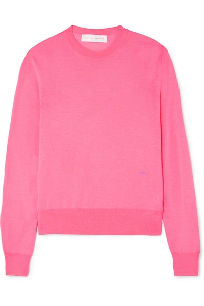 Victoria Beckham Merino Wool Jumper In Pink