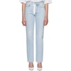 OFF-WHITE OFF-WHITE BLUE STRAIGHT-LEG JEANS,OWYA001R183860217101